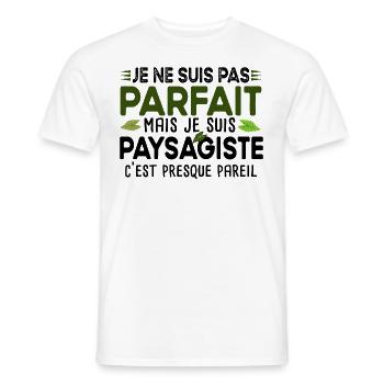 Paysagiste Élagueur Jardin Métier Arbuste Cadeau - T-shirt homme - blanc - Devant - AI Model Male 178 dark (178cm)