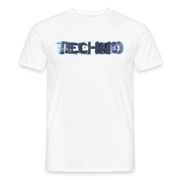 Hard Dark Acid Techno Glitch J’adore la techno - T-shirt homme - blanc - Devant - AI Model Male 178 dark (178cm)