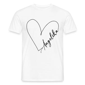 Angelika Name Herzlinie - Männer T-Shirt - Weiß - Vorne - AI Model Male 178 dark (178cm)