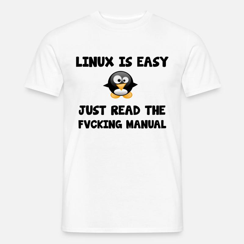 Linux Sysadmin Easy lustiger Spruch - Männer T-Shirt - Weiß