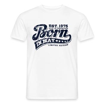 Born in May 1975 - Geburtstag - Geschenk - Männer T-Shirt - Weiß - Vorne - AI Model Male 178 dark (178cm)