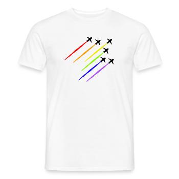 Arc-en-ciel Avion - T-shirt homme - blanc - Devant - AI Model Male 178 dark (178cm)