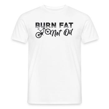 Fatbike Fat Bike Burn Fat Not Oil Gift Idea - Men's T-Shirt - white - Front - AI Model Male 178 dark (178cm)