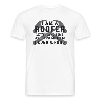 Dachdecker Handwerk Handwerker Dach Geschenkidee - Männer T-Shirt - Weiß - Vorne - AI Model Male 178 dark (178cm)