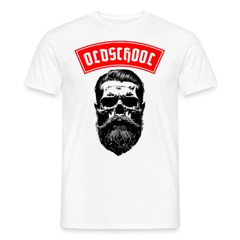 Crâne de barbe à l’ancienne - T-shirt homme - blanc - Devant - AI Model Male 178 dark (178cm)