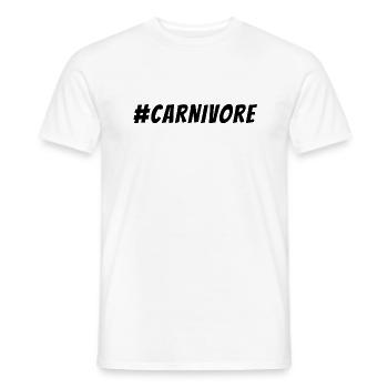 carnivore. t-shirt mangeur de viande - T-shirt homme - blanc - Devant - AI Model Male 178 dark (178cm)