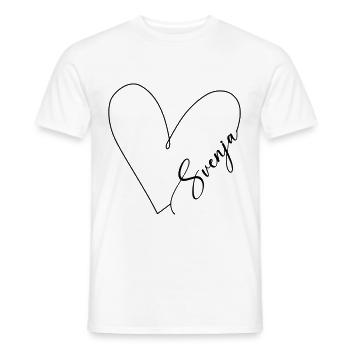 Svenja Name Herzlinie - Männer T-Shirt - Weiß - Vorne - AI Model Male 178 dark (178cm)