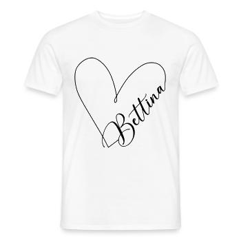 Bettina Name Herzlinie - Männer T-Shirt - Weiß - Vorne - AI Model Male 178 dark (178cm)