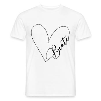 Beate Name Heart Line - T-shirt homme - blanc - Devant - AI Model Male 178 dark (178cm)