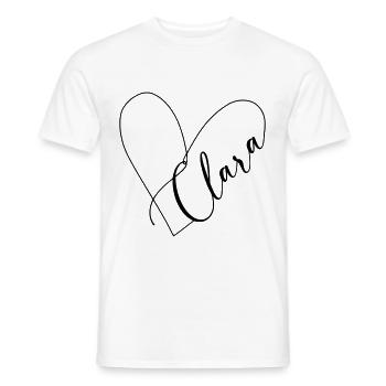 Clara Nom Ligne de coeur - T-shirt homme - blanc - Devant - AI Model Male 178 dark (178cm)