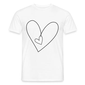 Hearts in the heart - Men's T-Shirt - white - Front - AI Model Male 178 dark (178cm)