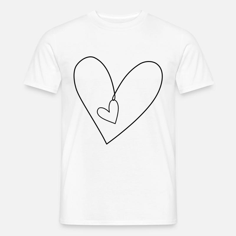 Herzchen im Herz - Männer T-Shirt - Weiß