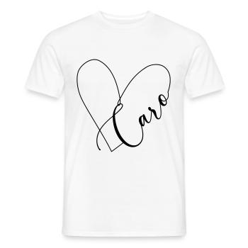 Caro Name Herzlinie - Männer T-Shirt - Weiß - Vorne - AI Model Male 178 dark (178cm)