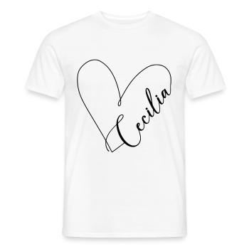Cecilia Name Herzlinie - Männer T-Shirt - Weiß - Vorne - AI Model Male 178 dark (178cm)