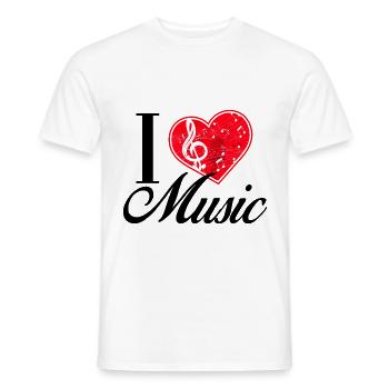 I liebe Musik - Männer T-Shirt - Weiß - Vorne - AI Model Male 178 dark (178cm)