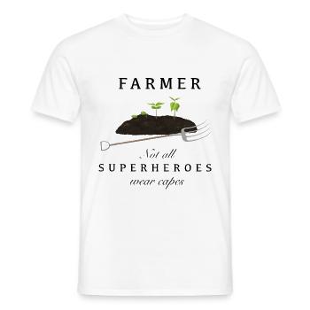 Farmer & Landwirt - Superheld ohne Umhang - Männer T-Shirt - Weiß - Vorne - AI Model Male 178 dark (178cm)