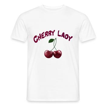 Cerises - Cherry Lady - T-shirt homme - blanc - Devant - AI Model Male 178 dark (178cm)