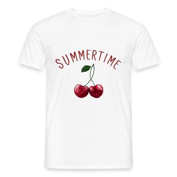 Kirschen - Cherries Summertime - Männer T-Shirt - Weiß - Vorne - AI Model Male 178 dark (178cm)