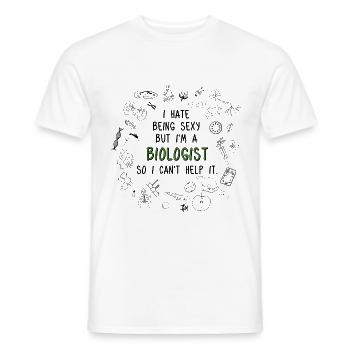 Biologe - Ich hasse es sexy zu sein - Männer T-Shirt - Weiß - Vorne - AI Model Male 178 dark (178cm)