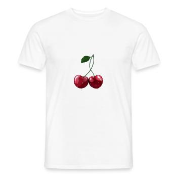 Kirschen - Cherries wet - Männer T-Shirt - Weiß - Vorne - AI Model Male 178 dark (178cm)