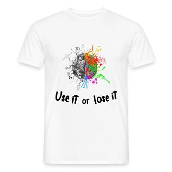 Brain halves functions - use it lose it - Men's T-Shirt - white - Front - AI Model Male 178 dark (178cm)
