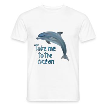 Dolphin - emmène-moi à la mer - T-shirt homme - blanc - Devant - AI Model Male 178 dark (178cm)