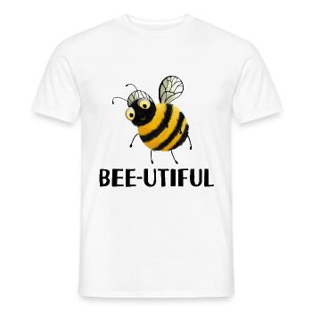 Bienen - beeutiful - Männer T-Shirt - Weiß - Vorne - AI Model Male 178 dark (178cm)