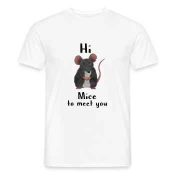 Doux souris / rat - ravi de vous rencontrer - T-shirt homme - blanc - Devant - AI Model Male 178 dark (178cm)