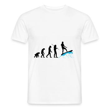 Evolution - Surfing - Men's T-Shirt - white - Front - AI Model Male 178 dark (178cm)