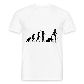 Evolution - dominatrice et esclave - T-shirt homme - blanc - Devant - AI Model Male 178 dark (178cm)