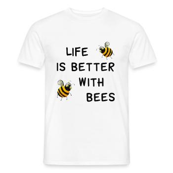 Bienen - Das Leben ist besser mit Bienen - Männer T-Shirt - Weiß - Vorne - AI Model Male 178 dark (178cm)
