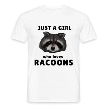 Waschbär - Just a girl who loves racoons - Männer T-Shirt - Weiß - Vorne - AI Model Male 178 dark (178cm)