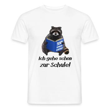 Leseratte Waschbär - Ich gehe schon zur Schule - Männer T-Shirt - Weiß - Vorne - AI Model Male 178 dark (178cm)