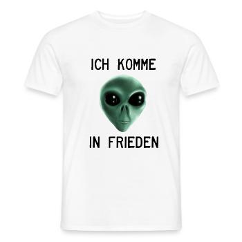 Alien - Ich komme in Frieden - Männer T-Shirt - Weiß - Vorne - AI Model Male 178 dark (178cm)