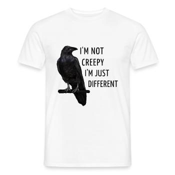 Raven - I'm not creepy I am just different - Men's T-Shirt - white - Front - AI Model Male 178 dark (178cm)