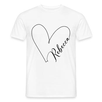 Rebecca Name Heart Line - Men's T-Shirt - white - Front - AI Model Male 178 dark (178cm)
