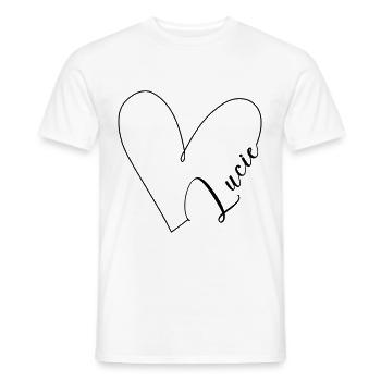 Lucie Name Herzlinie - Männer T-Shirt - Weiß - Vorne - AI Model Male 178 dark (178cm)