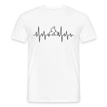 Biking bike cycling sport bike heart rate - Men's T-Shirt - white - Front - AI Model Male 178 dark (178cm)