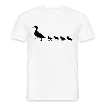 duck family, duck and ducklings - Men's T-Shirt - white - Front - AI Model Male 178 dark (178cm)