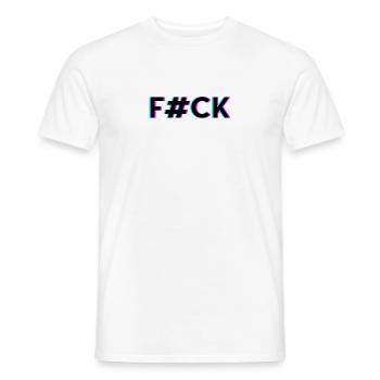 fuck. t-shrit fuck - Men's T-Shirt - white - Front - AI Model Male 178 dark (178cm)
