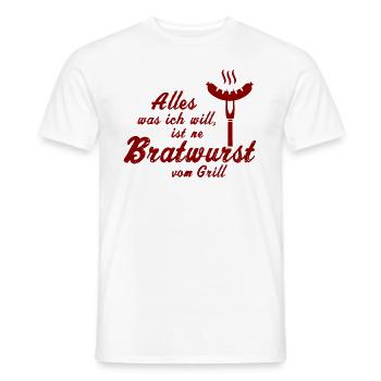 Tout ce que je veux, c'est Bratwurst Grilled - T-shirt homme - blanc - Devant - AI Model Male 178 dark (178cm)