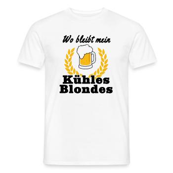 Wo bleibt mein Kühles Blondes - Männer T-Shirt - Weiß - Vorne - AI Model Male 178 dark (178cm)