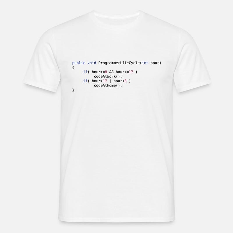 CODE AT WORK OR CODE AT HOME - JAVA PSEUDO - T-shirt Homme - blanc