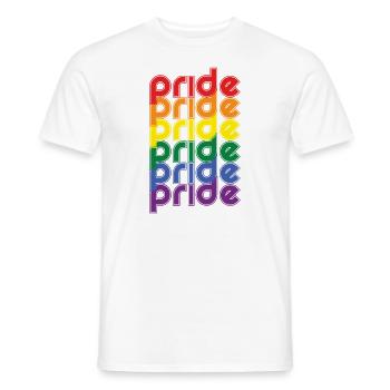 Gay pride shirt lgbt rainbow banner rainbow - Men's T-Shirt - white - Front - AI Model Male 178 dark (178cm)