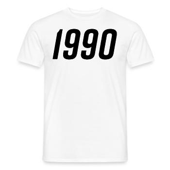1990 Year of birth Gift - Men's T-Shirt - white - Front - AI Model Male 178 dark (178cm)