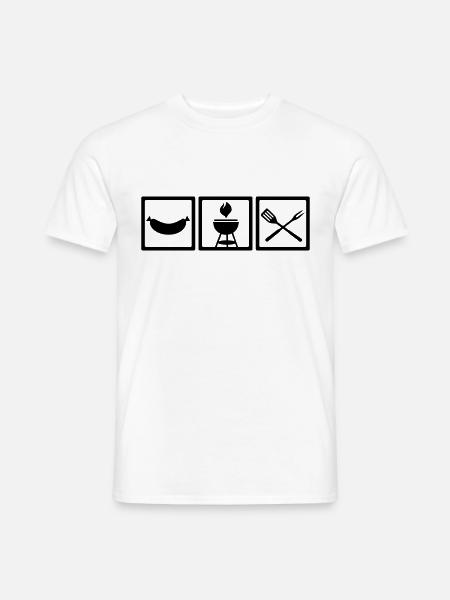 Grill - Männer T-Shirt - Weiß