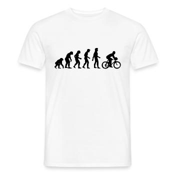 Evolution man cycling - Men's T-Shirt - white - Front - AI Model Male 178 dark (178cm)