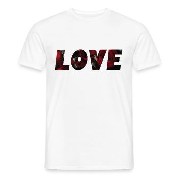 Love Red Roses - Men's T-Shirt - white - Front - AI Model Male 178 dark (178cm)