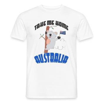 australia - Men's T-Shirt - white - Front - AI Model Male 178 dark (178cm)