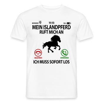 Islandpferdefreunde Islandpferd lustige Sprüche - Männer T-Shirt - Weiß - Vorne - AI Model Male 178 dark (178cm)